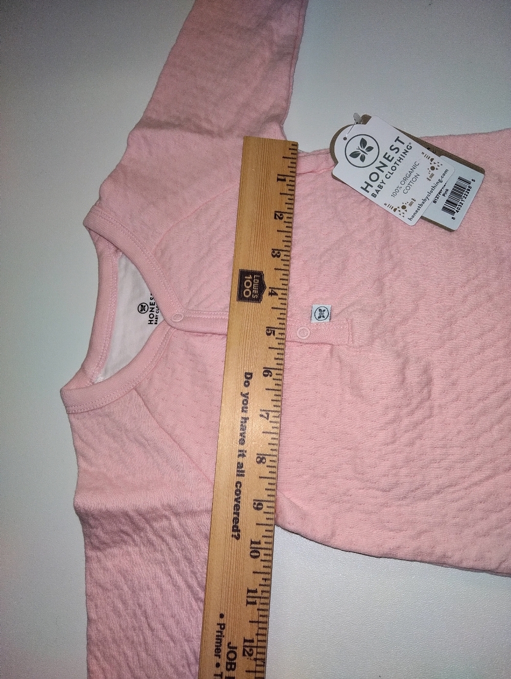 Honest Baby Company Pink Textured Baby One-Piece New 6-9 Months 100% Cotton - Picture 5 of 5